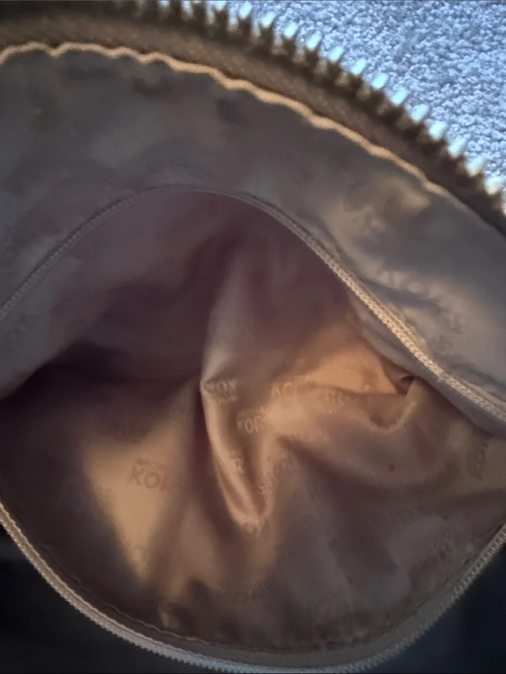 Michael Kors Brown and Tan MK Logo bag with Gold Charm